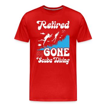 Retraité Gone Scuba Diving - T-shirt bio Premium Homme - rouge - Devant - Damien (186cm)