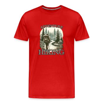 Hiking Mountaineering Adventure - Men's Premium Organic T-Shirt - red - Front - Damien (186cm)