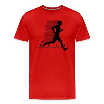 Jogging Man - Männer Premium Bio T-Shirt - Rot - Vorne - Damien (186cm)