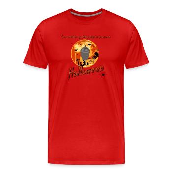 Halloween Cendre Urne - T-shirt bio Premium Homme - rouge - Devant - Damien (186cm)