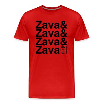 Ted Lasso Zava Schriftzug Schwarz - Männer Premium Bio T-Shirt - Rot - Vorne - Damien (186cm)