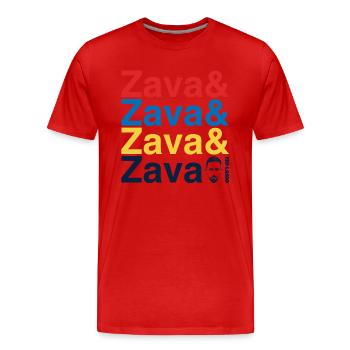 Ted Lasso Zava Schriftzug Bunt - Männer Premium Bio T-Shirt - Rot - Vorne - Damien (186cm)