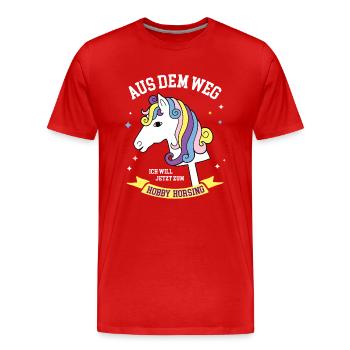 Hobby Horse Outfit Training Steckenpferde Horsing - Männer Premium Bio T-Shirt - Rot - Vorne - Damien (186cm)