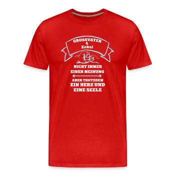 Opa Enkel Partnerlook Team Enkelkind und Großvater - Männer Premium Bio T-Shirt - Rot - Vorne - Damien (186cm)