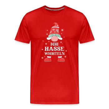 Wichteln Weihnachten Weihnachtsmuffel Gnom Wichtel - Männer Premium Bio T-Shirt - Rot - Vorne - Damien (186cm)