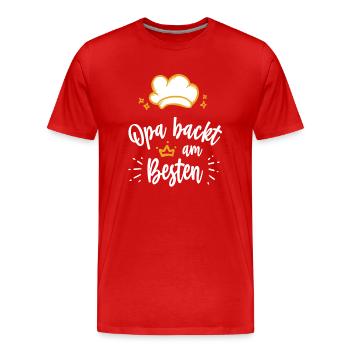 Opa Bäcker obbybäcker Großvater Hobby Backen Opi - Männer Premium Bio T-Shirt - Rot - Vorne - Damien (186cm)