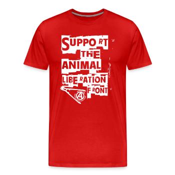 Support The Animal Liberation Front - Männer Premium Bio T-Shirt - Rot - Vorne - Damien (186cm)
