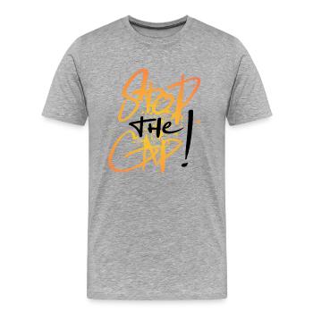 Stop The Cap ! Only One Place - Men's Premium Organic T-Shirt - heather grey - Front - Damien (186cm)