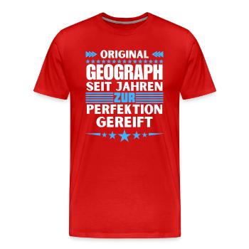 Geographer matured to perfection - Men's Premium Organic T-Shirt - red - Front - Damien (186cm)