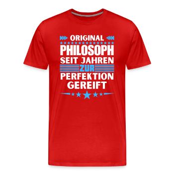 Philosopher matured to perfection - Men's Premium Organic T-Shirt - red - Front - Damien (186cm)