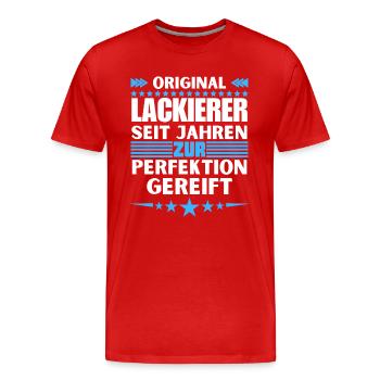 Painters matured to perfection - Men's Premium Organic T-Shirt - red - Front - Damien (186cm)