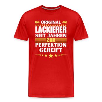 Painters matured to perfection - Men's Premium Organic T-Shirt - red - Front - Damien (186cm)