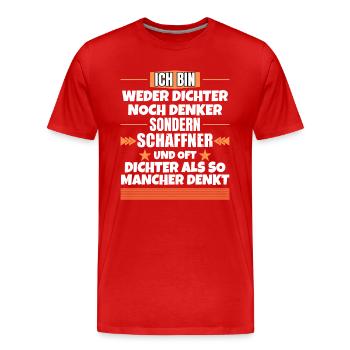 Ni poète ni penseur, mais chef d'orchestre - T-shirt bio Premium Homme - rouge - Devant - Damien (186cm)