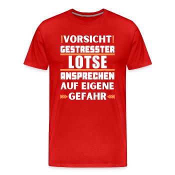 Gestresster Lotse nicht ansprechen! - Männer Premium Bio T-Shirt - Rot - Vorne - Damien (186cm)