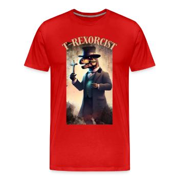 T-REXORCIST - Men's Premium Organic T-Shirt - red - Front - Damien (186cm)