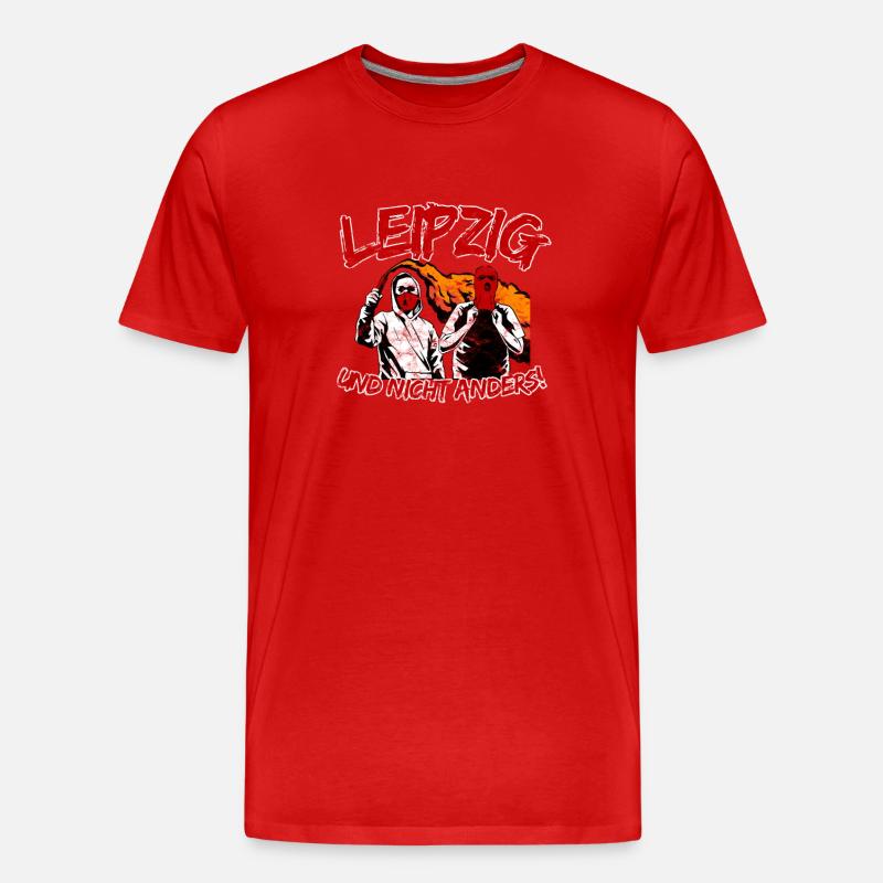 Leipzig und nicht anders UPDATE - Männer Premium Bio T-Shirt - Rot