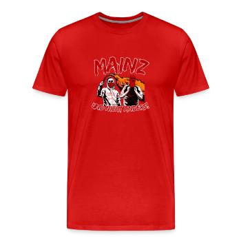 Mainz und nicht anders UPDATE - Männer Premium Bio T-Shirt - Rot - Vorne - Damien (186cm)