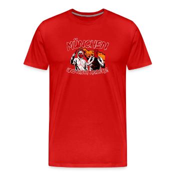 München und nicht anders UPDATE - Männer Premium Bio T-Shirt - Rot - Vorne - Damien (186cm)