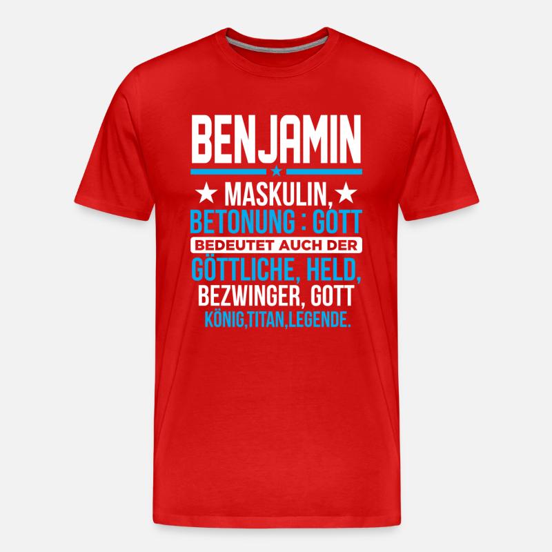 BENJAMIN - Titan - Männer Premium Bio T-Shirt - Rot