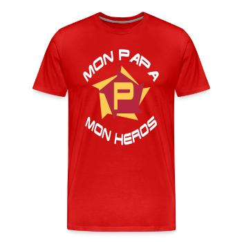 Mon papa mon héros - Männer Premium Bio T-Shirt - Rot - Vorne - Damien (186cm)