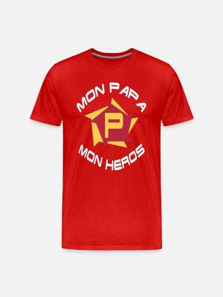 Mon papa mon héros - Men's Premium Organic T-Shirt - red