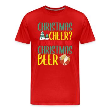Weihnachts-Jubel-Bier-Feiertags-Trinkgeschenk - Männer Premium Bio T-Shirt - Rot - Vorne - Damien (186cm)