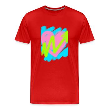 Herz mit Marker - Männer Premium Bio T-Shirt - Rot - Vorne - Damien (186cm)