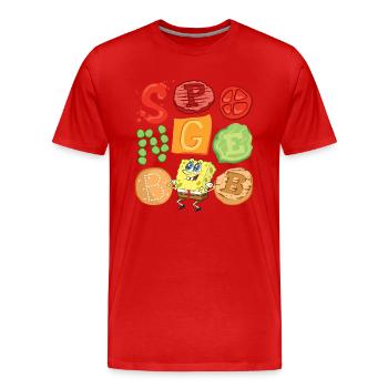 Spongebob Schwammkopf Burger Zutaten Design - Männer Premium Bio T-Shirt - Rot - Vorne - Damien (186cm)