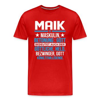 MAIK - Titan - Männer Premium Bio T-Shirt - Rot - Vorne - Damien (186cm)