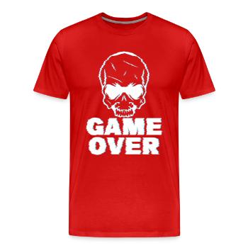 Game Over Glitch - Männer Premium Bio T-Shirt - Rot - Vorne - Damien (186cm)