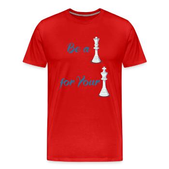 Soyez une reine pour votre roi - Chess Couple - T-shirt bio Premium Homme - rouge - Devant - Damien (186cm)