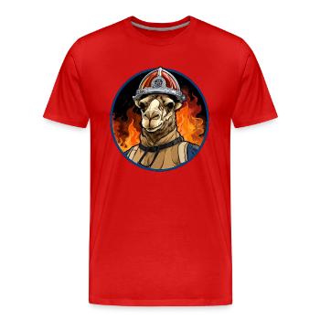 Brigade de pompiers à chameau - T-shirt bio Premium Homme - rouge - Devant - Damien (186cm)