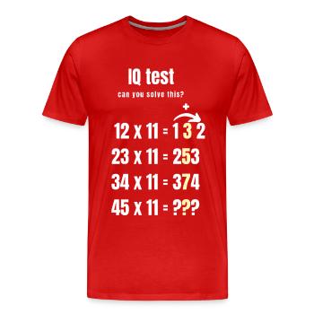 Test de QI - Mathématiques - T-shirt bio Premium Homme - rouge - Devant - Damien (186cm)