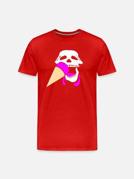 Skull with ice cream - Men's Premium Organic T-Shirt - red