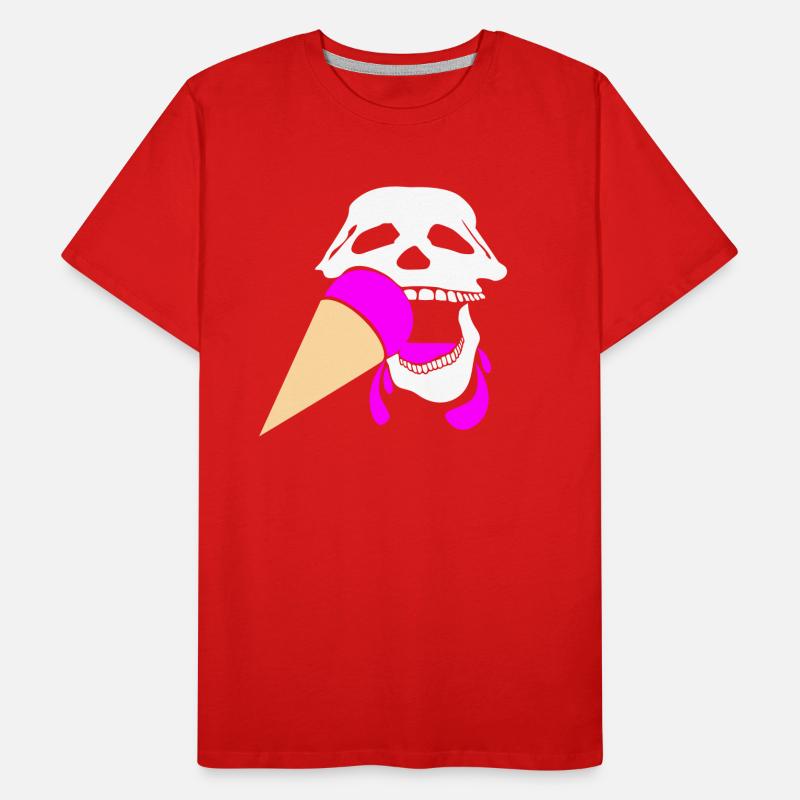 Crâne avec de la crème glacée T-shirt bio Premium Homme