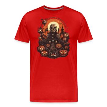 Retro Lazy Halloween Sweet Sour Disguise - Men's Premium Organic T-Shirt - red - Front - Damien (186cm)