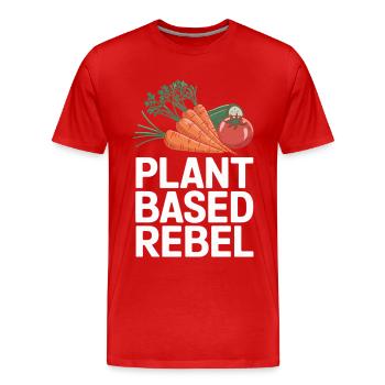 Végétarien Végétalien Végétarien Végétarien - T-shirt bio Premium Homme - rouge - Devant - Damien (186cm)