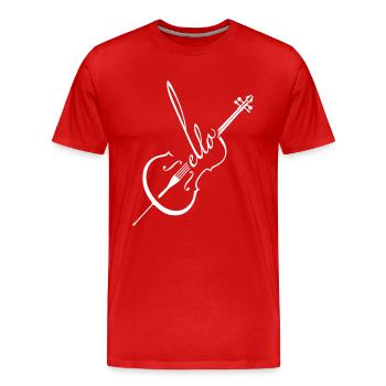 Violoncello - Männer Premium Bio T-Shirt - Rot - Vorne - Damien (186cm)