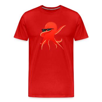 Octopus Dabbing With Sunglasses Dab Dance - T-shirt bio Premium Homme - rouge - Devant - Damien (186cm)
