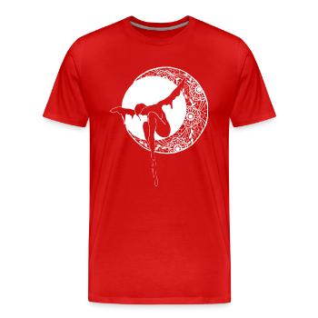 Lune de dentelle - T-shirt bio Premium Homme - rouge - Devant - Damien (186cm)