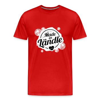 Schwabe Schwäbisch Ländle - Männer Premium Bio T-Shirt - Rot - Vorne - Damien (186cm)