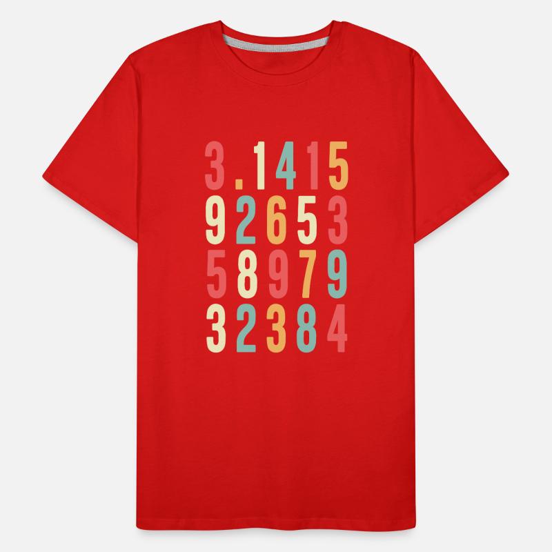 Pi Numbers 3.14 Pi Day Science Teacher Funny Math Men's Premium Organic T-Shirt