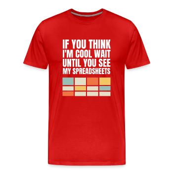 Lustiger Aktuar Statistiker lieben Tabellenkalkulationen - Männer Premium Bio T-Shirt - Rot - Vorne - Damien (186cm)