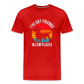 Funny Wiener Dog Lover Dachshund Friends In Low - Men's Premium Organic T-Shirt - red - Front - Damien (186cm)