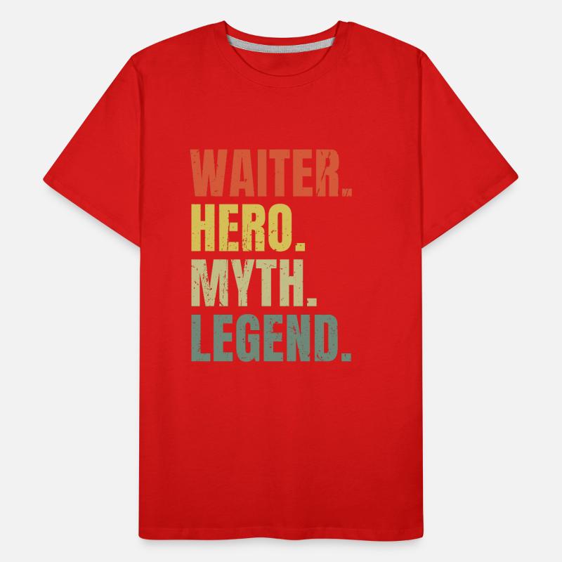 Lustiger Kellner Held Mythos Legende Bester Job Kellner Männer Premium Bio T-Shirt