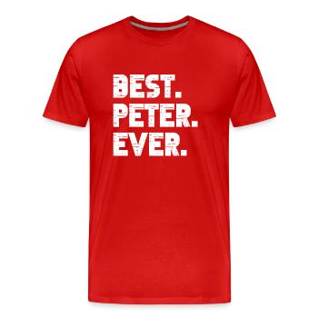 Best Peter Ever Popular Birth Names Peter Costume - Men's Premium Organic T-Shirt - red - Front - Damien (186cm)