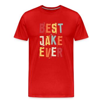 Meilleur Jake Jamais Noms de naissance populaires Jake Costume - T-shirt bio Premium Homme - rouge - Devant - Damien (186cm)