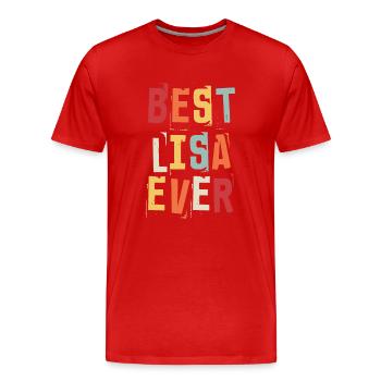 Beste Lisa Beliebte Geburtsnamen Lisa Kostüm - Männer Premium Bio T-Shirt - Rot - Vorne - Damien (186cm)