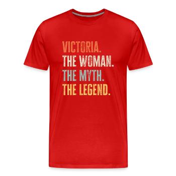 Victoria die Beste, Mythoslegende der Frau, Bester Name - Männer Premium Bio T-Shirt - Rot - Vorne - Damien (186cm)