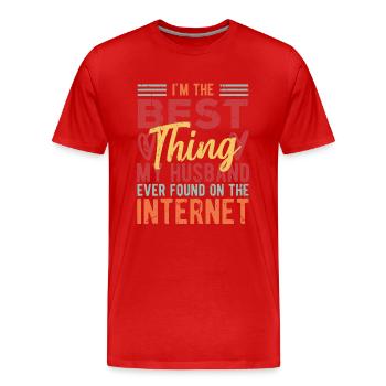Das Beste, was mein Mann gefunden hat - Ehepaar - Männer Premium Bio T-Shirt - Rot - Vorne - Damien (186cm)